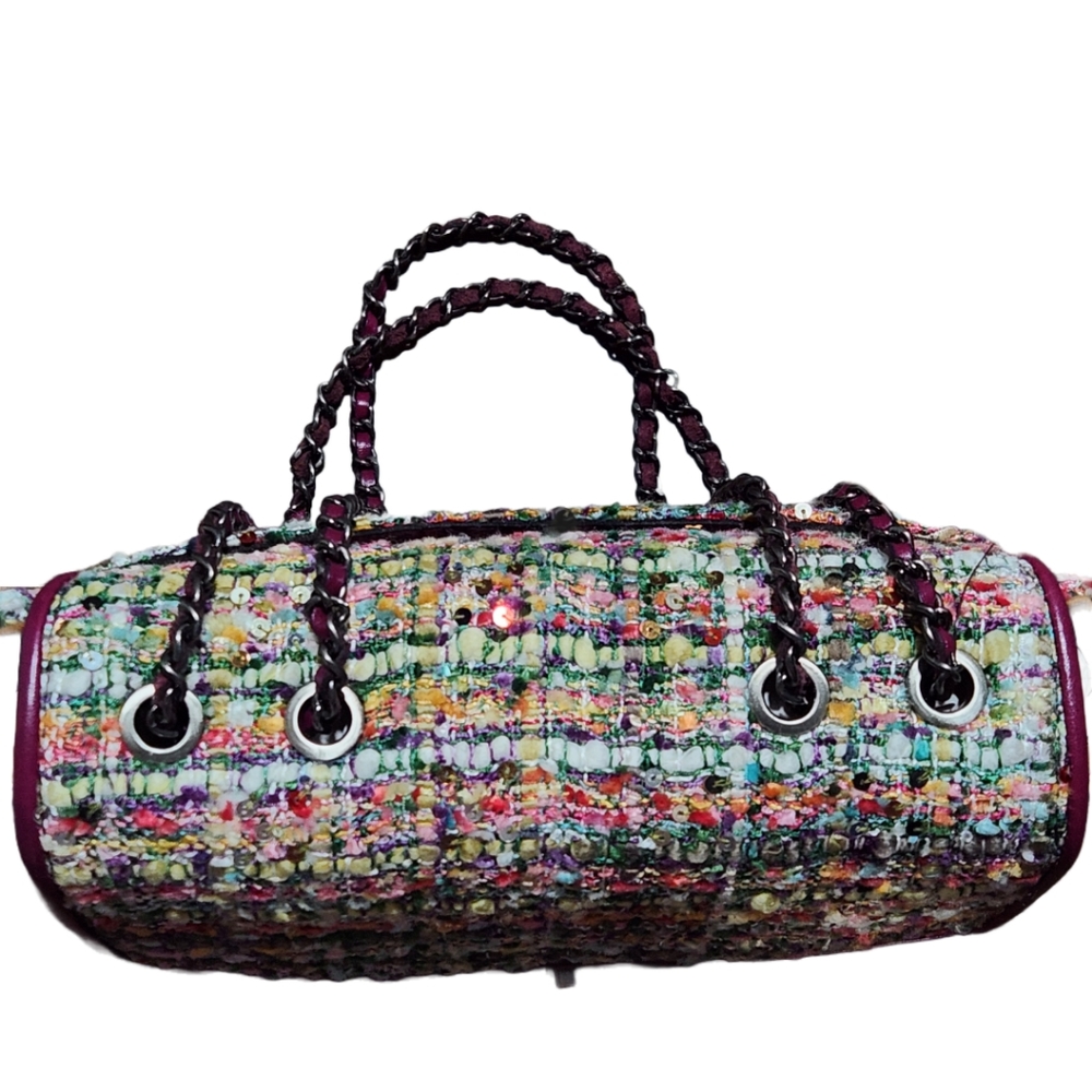 Patricia Nash Lorenza tweed sequin flap shoulder bag - Picture 4 of 16